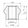 Gniazdo / Tuleja Gwintowana M12x1,5 [Prawy]